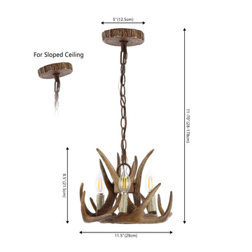Rudolph Adjustable Resin Antler LED Chandelier